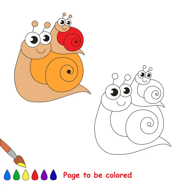 Dois desenhos animados de caracóis. Página a ser colorida . — Vetor de Stock