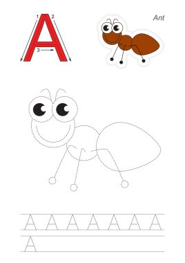 Oyun için harf A, iz karınca