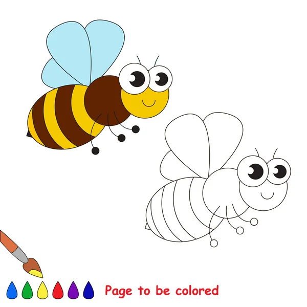Lindo dibujo animado de abejas. Página a colorear . — Vector de stock