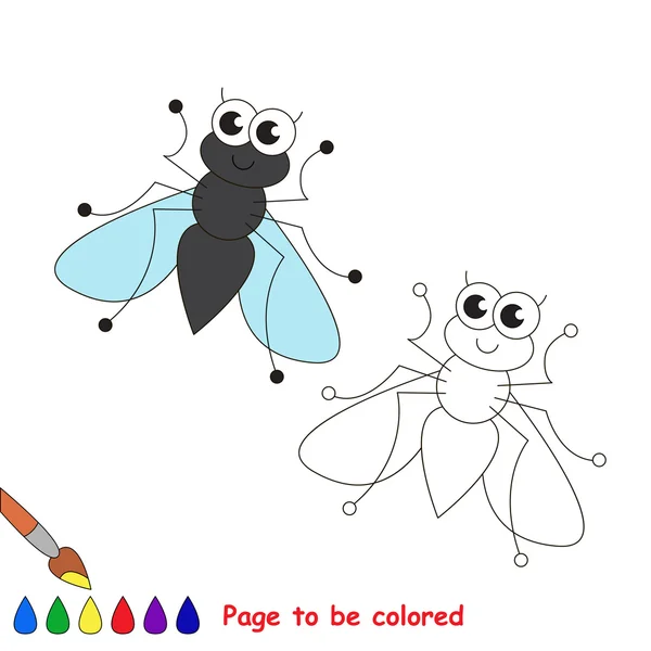 Caricatura de mosca. Página a colorear . — Vector de stock