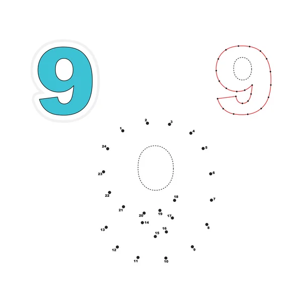 Números vectoriales juego. Punto a punto. Figura 9 — Archivo Imágenes Vectoriales