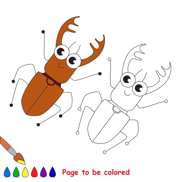 Caricatura de escarabajo. Página a colorear . — Vector de stock