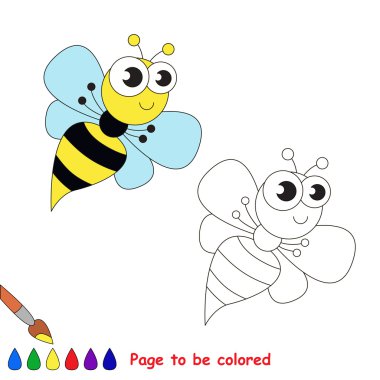 Komik wasp karikatür. Renkli sayfa.