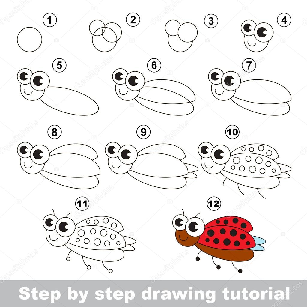 Tutorial de desenho para crianças folhas de educação de nível