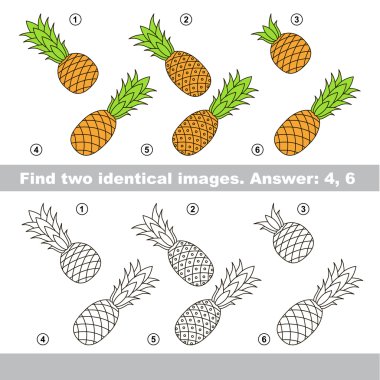 Görsel oyun. Ananas gizli çift bulmak.