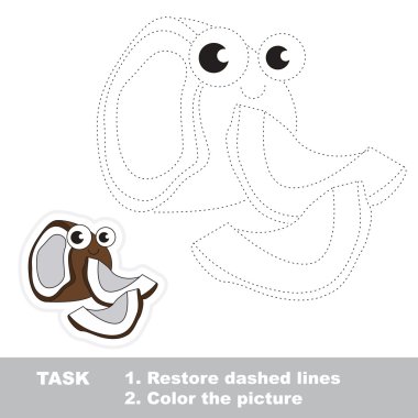 Hindistan cevizi takip edilecek. Vektör izleme oyunu.