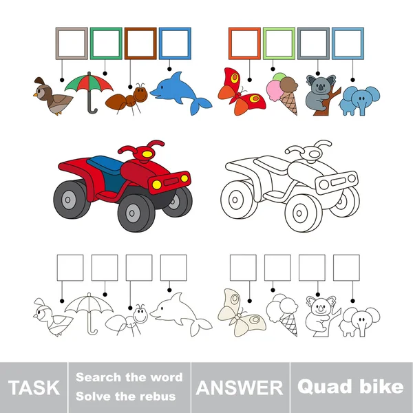 Suche nach dem Wort quad bike. — Stockvektor