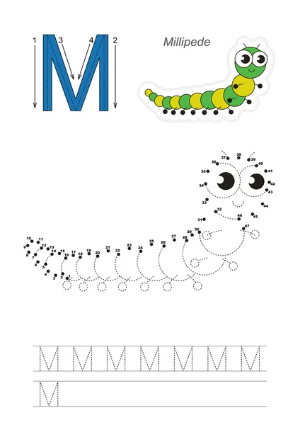 Гра з числами для літери M . — стоковий вектор