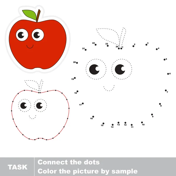 Una manzana roja. Números vectoriales juego . — Vector de stock