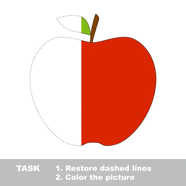 Apfel gefärbt werden. Vektor-Spur Spiel. — Stockvektor