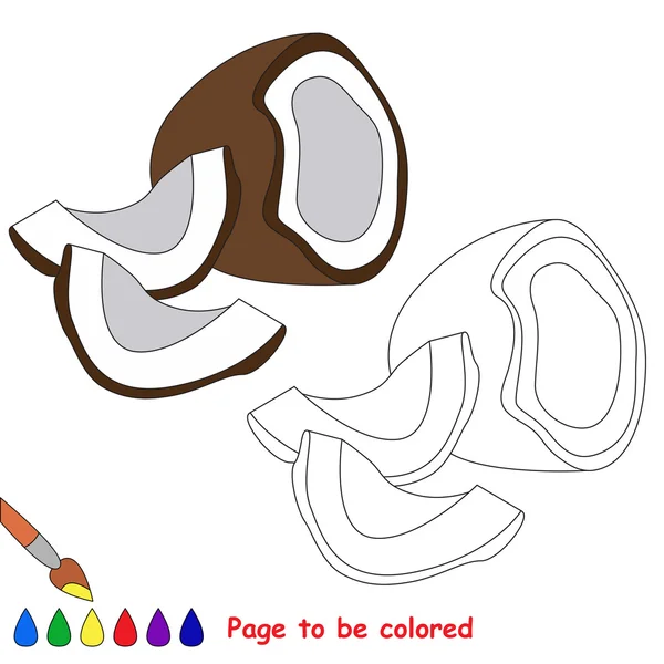 Kahverengi Hindistan cevizi karikatür. Renklendirilecek sayfa. — Stok Vektör