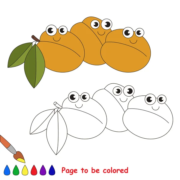 Dibujos animados de albaricoques. Página a colorear . — Vector de stock