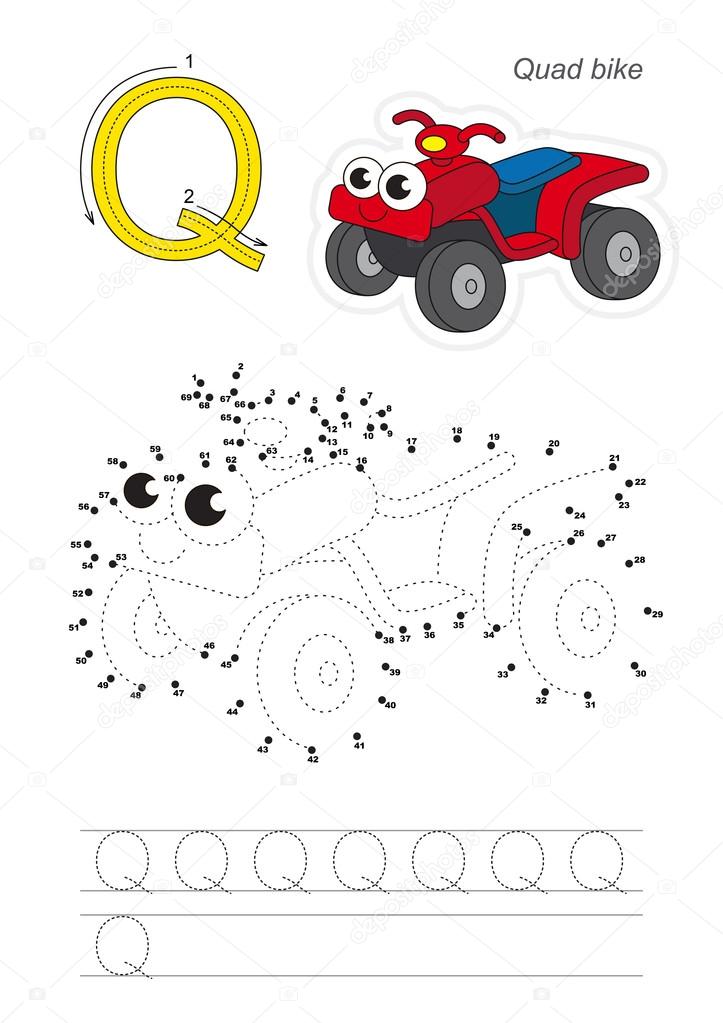 Zahlenspiel Fur Buchstabe Q Rotes Quad Fahrrad Vektorgrafik Lizenzfreie Grafiken C Anna Mikhailova 118514858 Depositphotos
