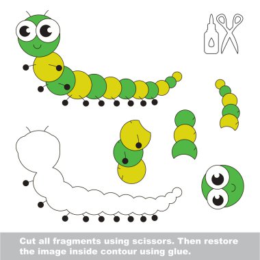 Kağıt çocuk oyunu. Kırkayak ile çocuklar için kolay uygulama.