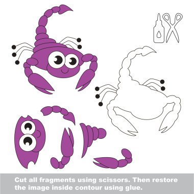 Kağıt çocuk oyunu. Akrep ile çocuklar için kolay uygulama.