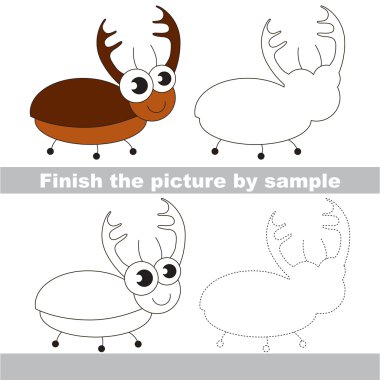 Büyük böcek. Çizim çalışma sayfası.