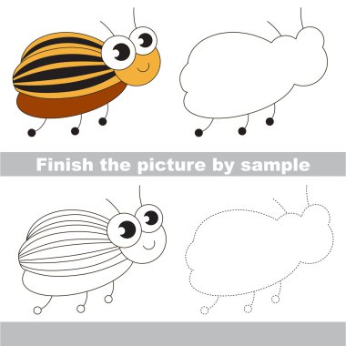 Colorado böceği. Çizim çalışma sayfası.