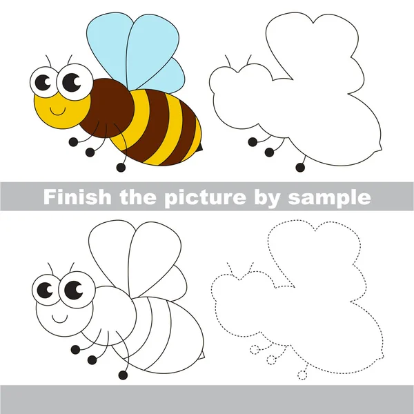 La abeja. Hoja de trabajo de dibujo . — Vector de stock