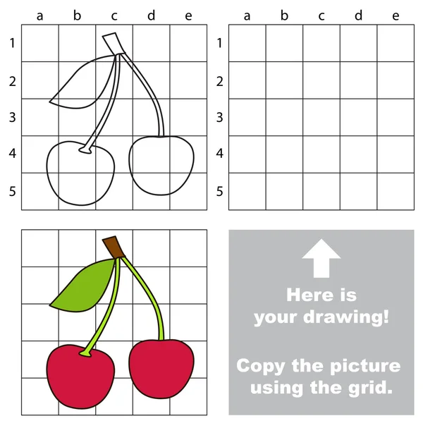Kopieer de afbeelding met behulp van raster. Cherry — Stockvector