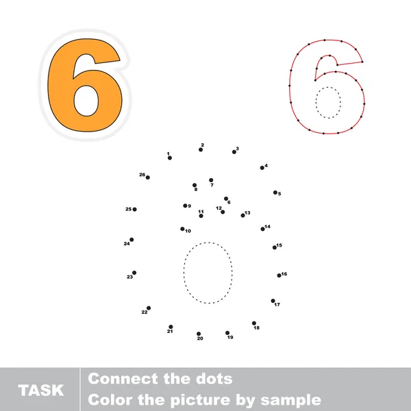 Εικόνα έξι. Παιχνίδι αριθμών διανύσματος. — Διανυσματικό Αρχείο