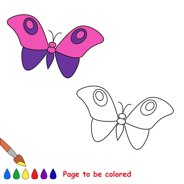 Cartoon-Schmetterling wird gefärbt. — Stockvektor