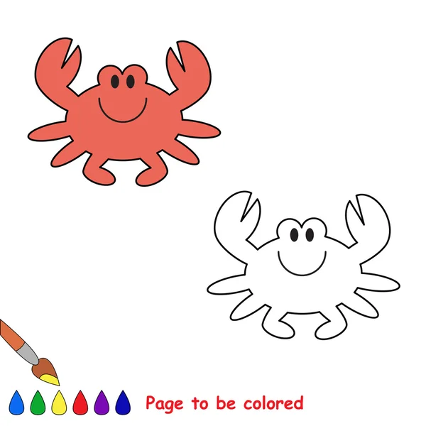 Caranguejo dos desenhos animados para ser colorido . — Vetor de Stock
