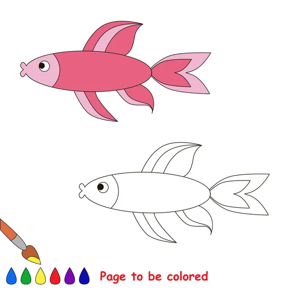 Pesce rosa. Libro da colorare per bambini . — Vettoriale Stock