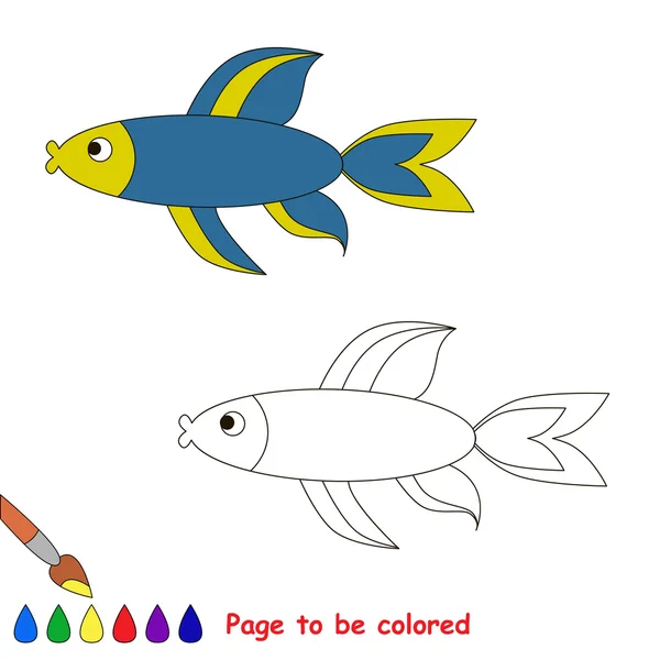 Blue fish. Coloring book for children. — Stock Vector