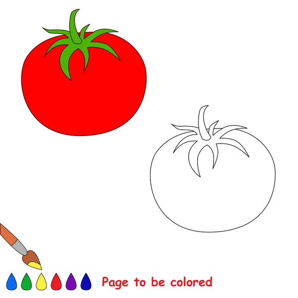 Cartoon-Tomate soll gefärbt werden. — Stockvektor