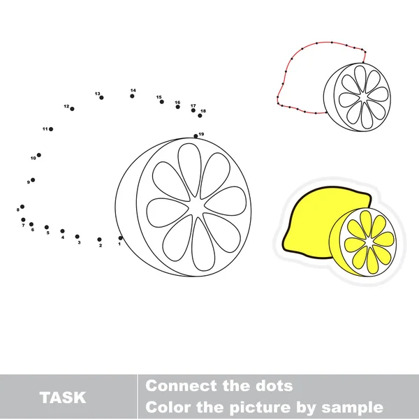 Spel för nummer. En tecknad citron. — Stock vektor
