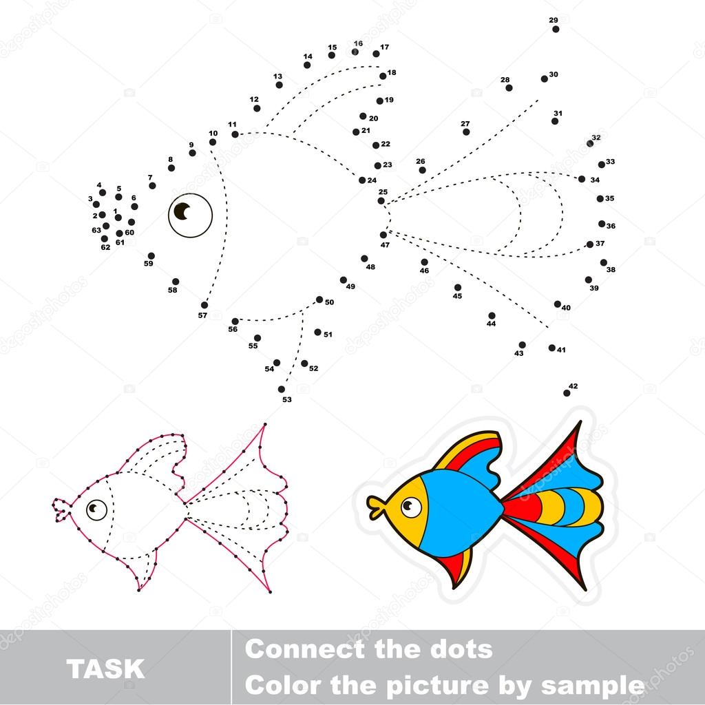 Dot to dot trace game for kids.