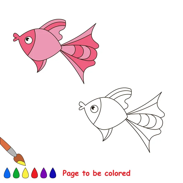 Pink fish. Page to be color. — Stock Vector