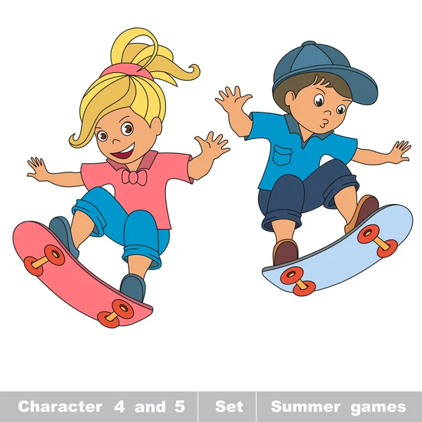 Καλοκαίρι υπαίθρια παιχνίδια για τα παιδιά. Παιδιά καλοκαιρινό άθλημα. — Διανυσματικό Αρχείο