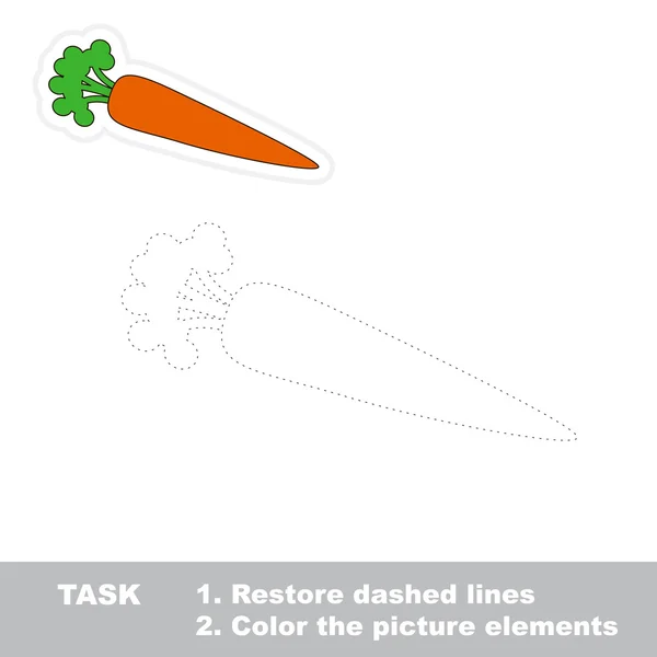 Один мультяшний апельсиновий морква . — стоковий вектор