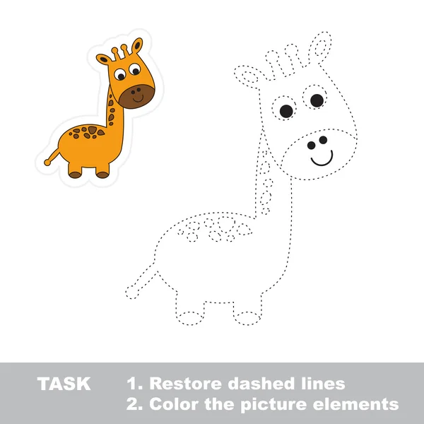 Jeden kreslený zábavná žirafa. — Stockový vektor