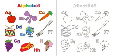 Vektör nesnesi alfabe. Şirin alfabesi ile vektör nesneleri.