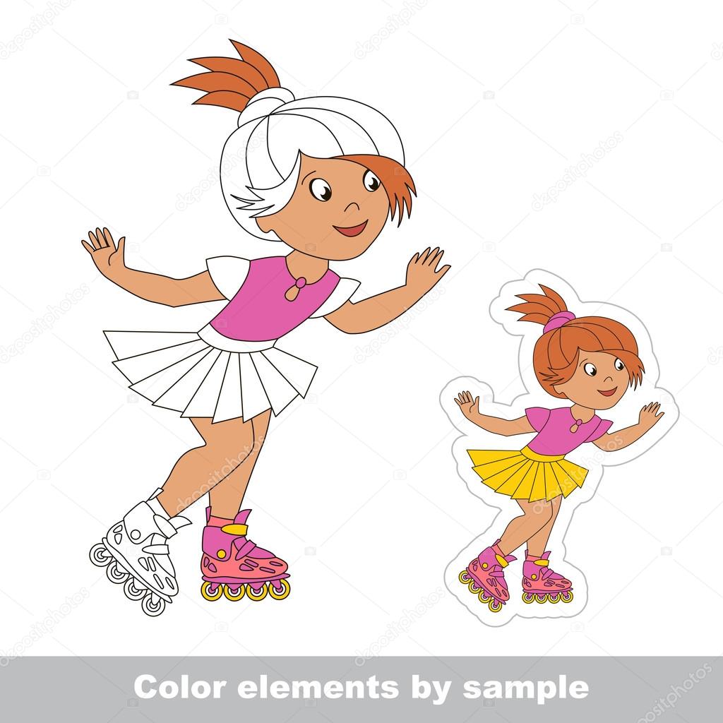 Roller Skating Girl Clipart