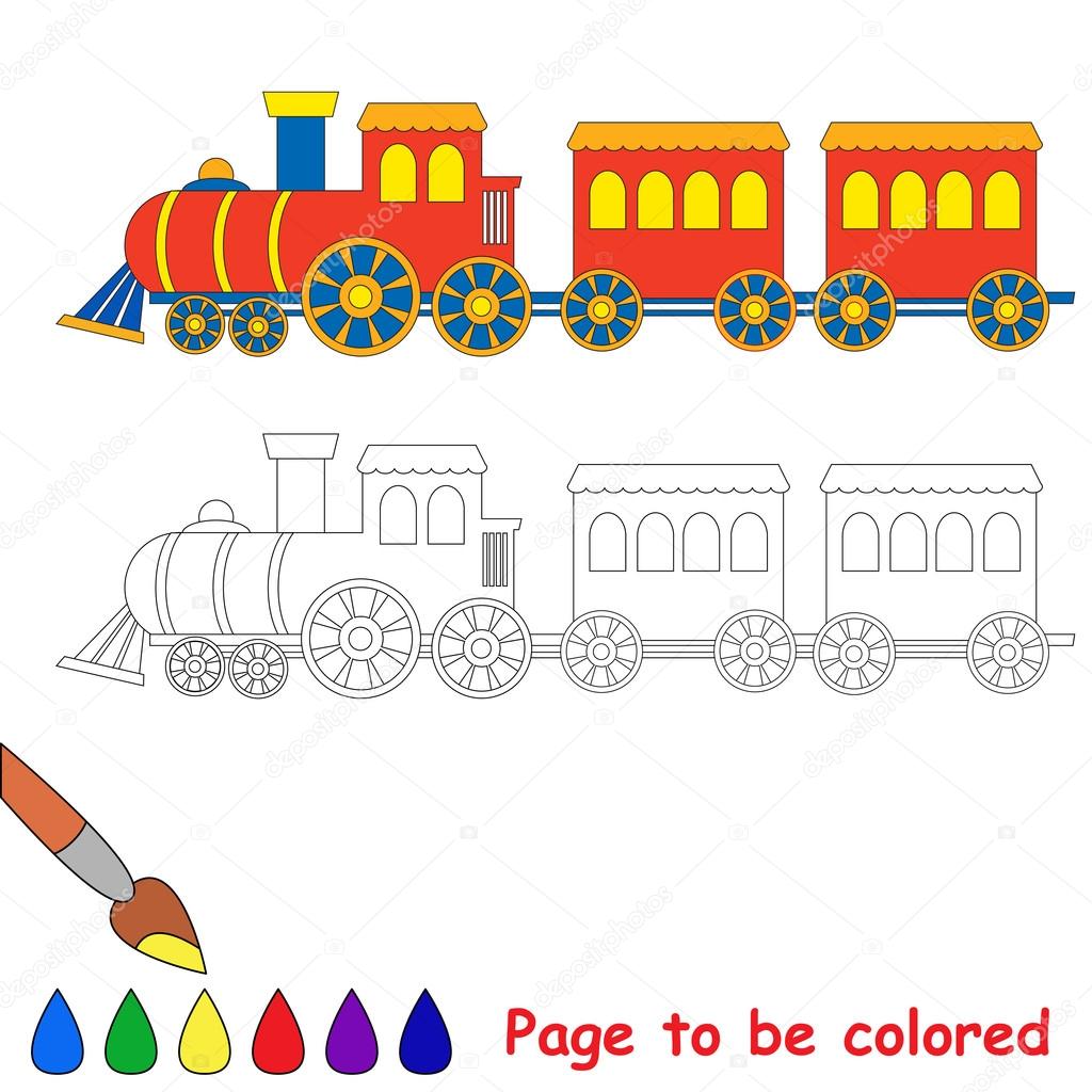Libro per bambini da colorare da colorare macchinina motore treno lo otiva blu rosso — Vettoriali di Anna Mikhailova Trova immagini simili