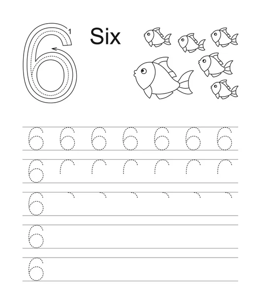 Σχήμα 6, έξι. Μάθετε χειρογράφου. — Διανυσματικό Αρχείο