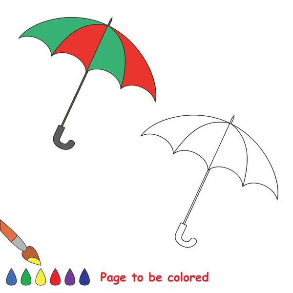 Trace game. Umbrella to be colored. — Stock Vector