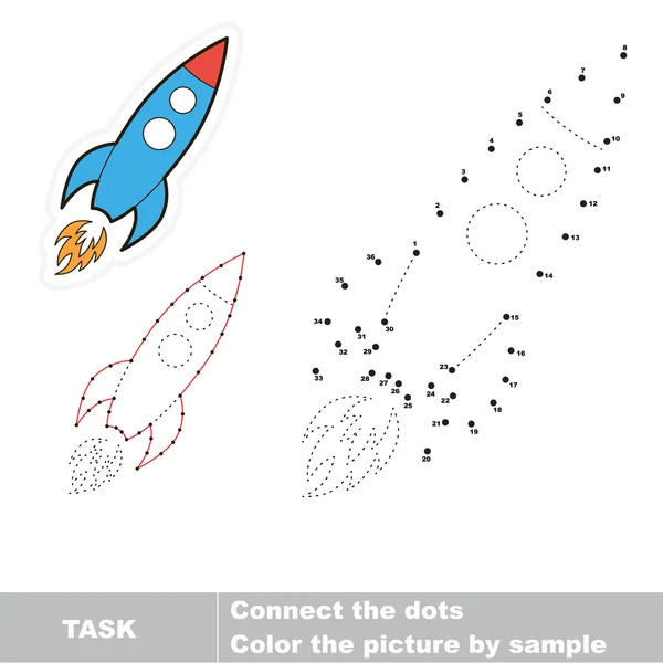 Játék. Egy rajzfilm rakéta nyomon követését. — Stock Vector