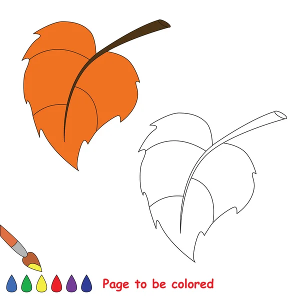 Hoja de dibujos animados vectorial para ser coloreado . — Vector de stock
