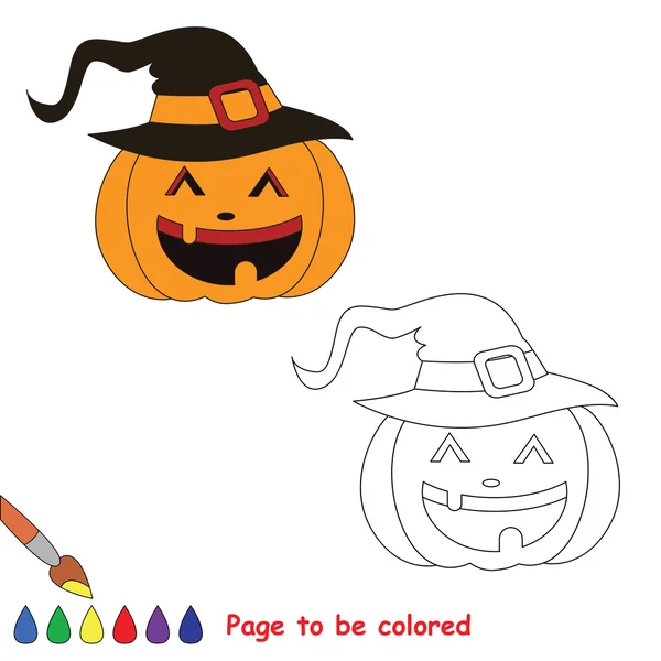 Vektor-Cartoon-Halloween-Kürbis wird gefärbt. — Stockvektor