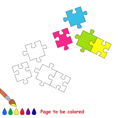 Renkli vektör çizgi film puzzle.