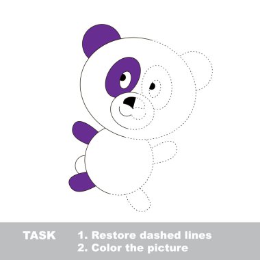 Vektör izleme oyunu. Renkli olması için panda.