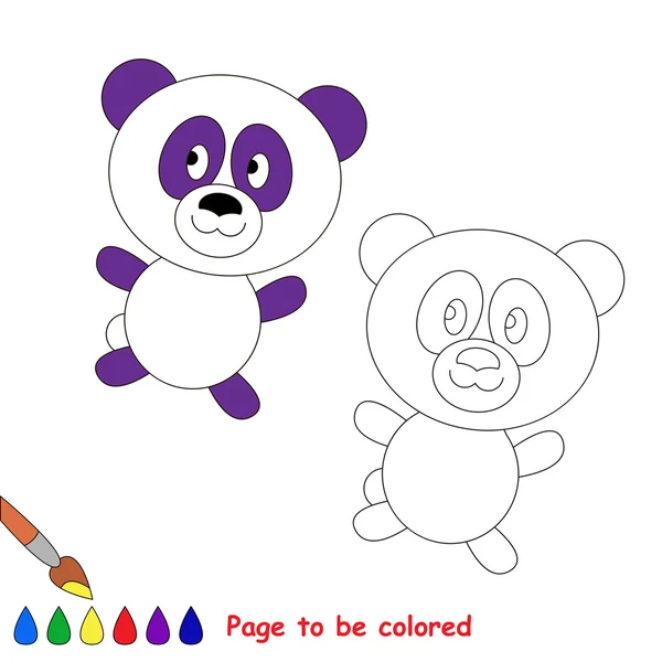 Vector panda dos desenhos animados para ser colorido . — Vetor de Stock