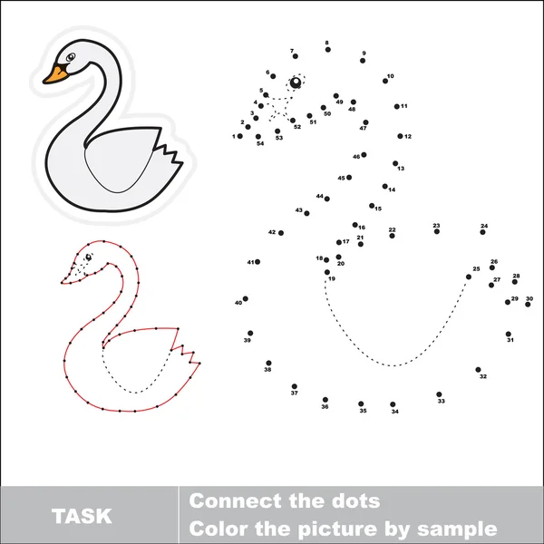 Números vectoriales juego. Cisne que debe ser rastreado . — Archivo Imágenes Vectoriales