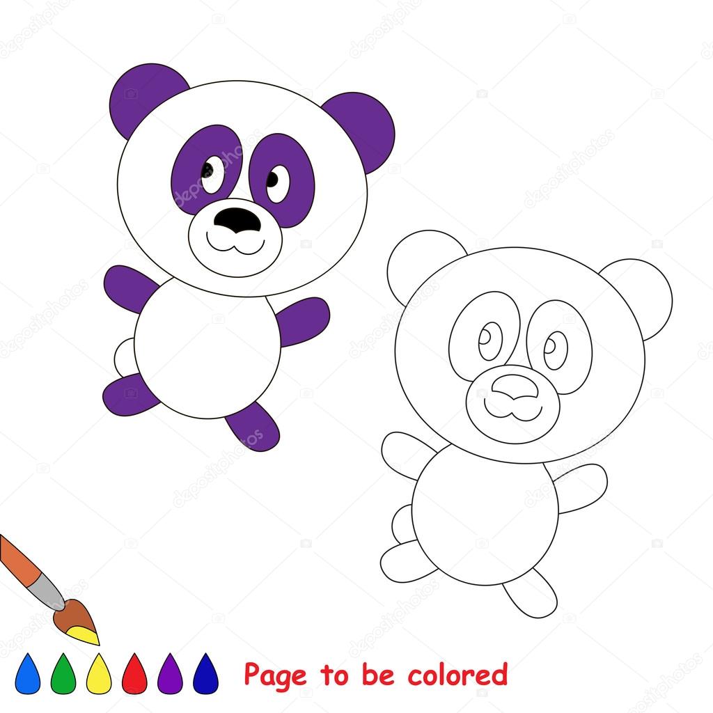 Vector cartoon panda to be colored.