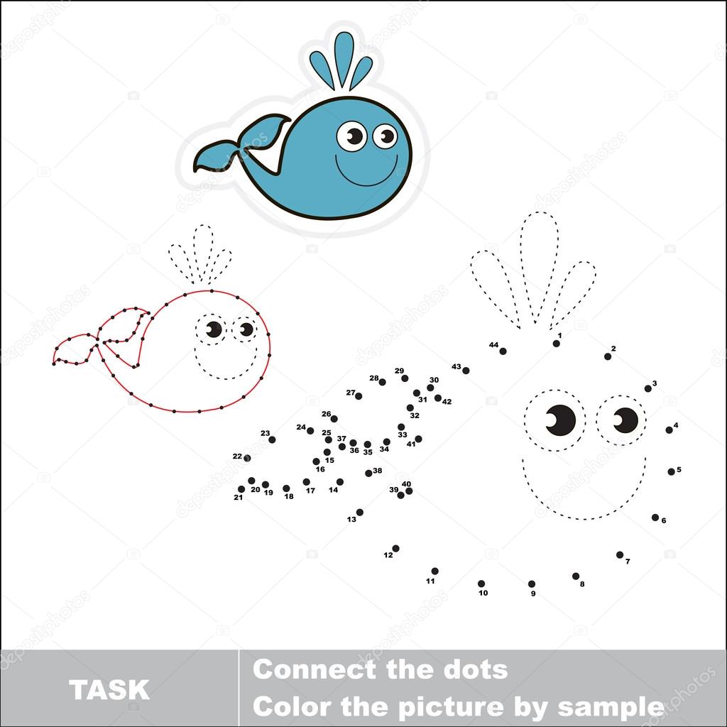 Vector numbers game. Whale to be traced.