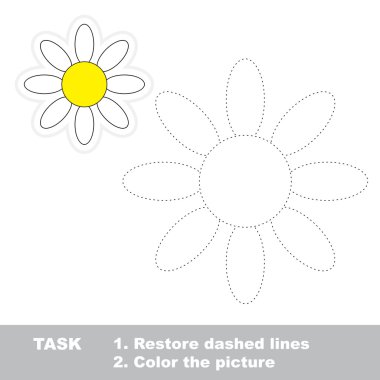 Vektör izleme oyunu. İzlenecek papatya.